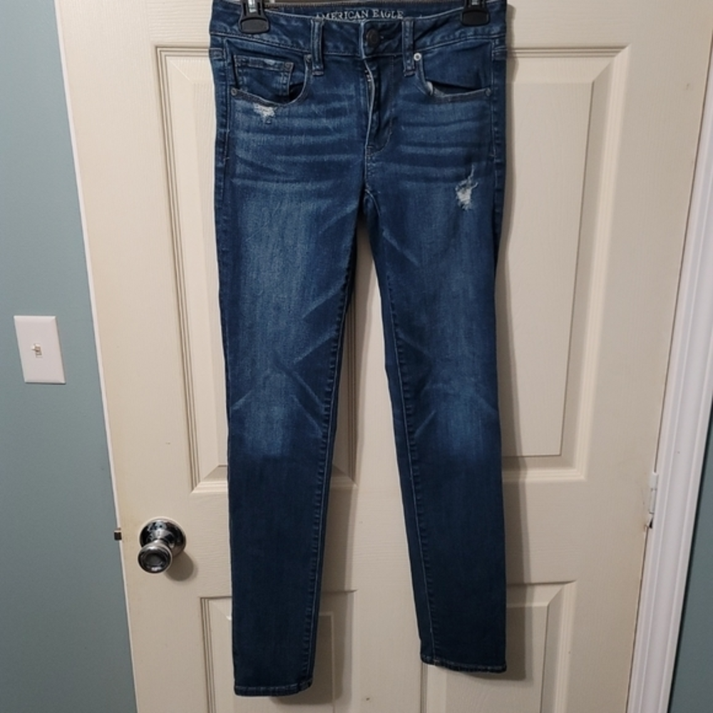 2 Pair Of Jeans American Eagle Super Stretch X & Old Navy Rockstar Women's 2